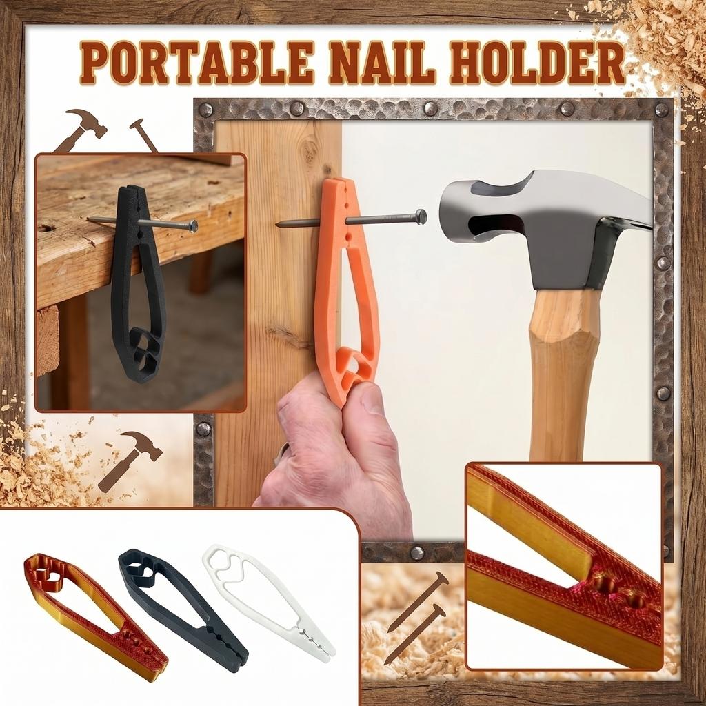 Outil Porte-Clou Portable pour un Positionnement Précis et la Sécurité avec Poignée Ergonomique et Construction Durable pour la Menuiserie et les Projets de Bricolage