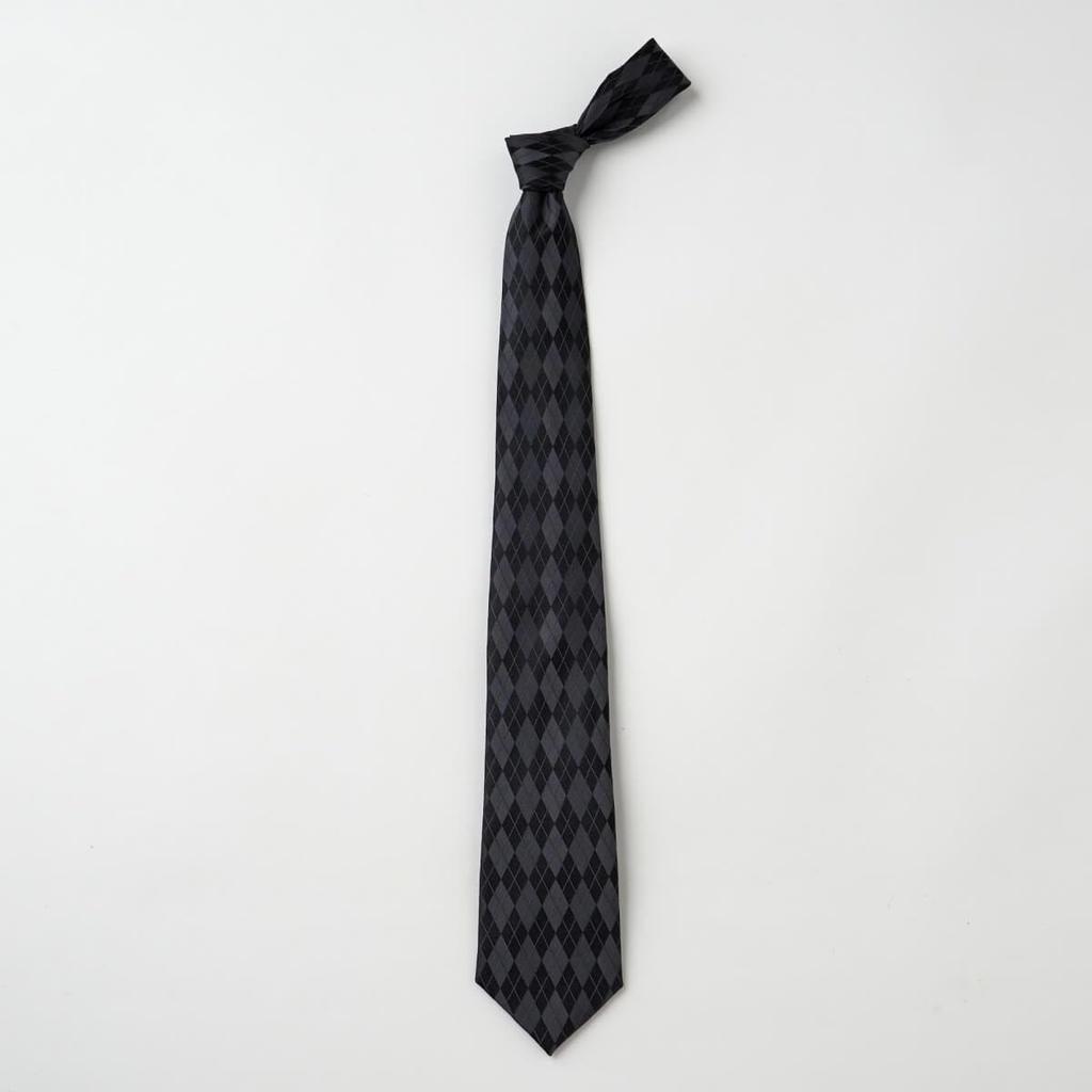[Ogier] Men's 100% Silk Jacquard Tie, Regular Tie, Argyle Pattern, Gift, Business, Stylish, 8cm Width