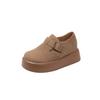 Cowhide version all-inclusive children's spring new thick-soled inner height increase heel single shoes small man