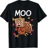 Thanksgiving Turkey Moo Cow Head T-Shirt