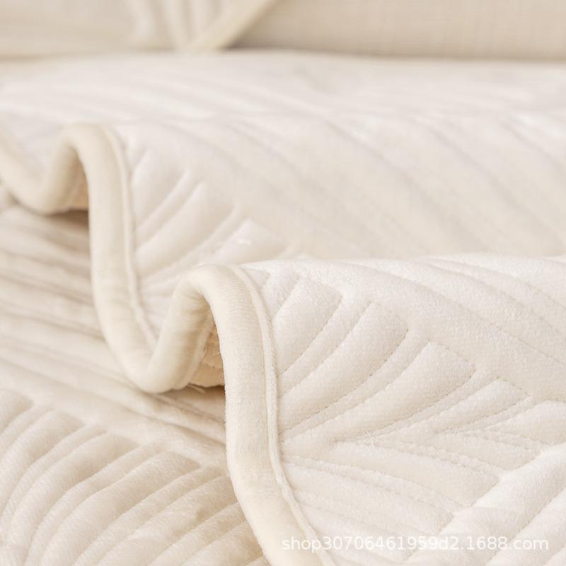 Nordic Sofa Cushion, Simple And Modern Winter Short Plush Non-Slip Seat Cushion, All-Season Leather Sofa Cover Cover Cloth Towel