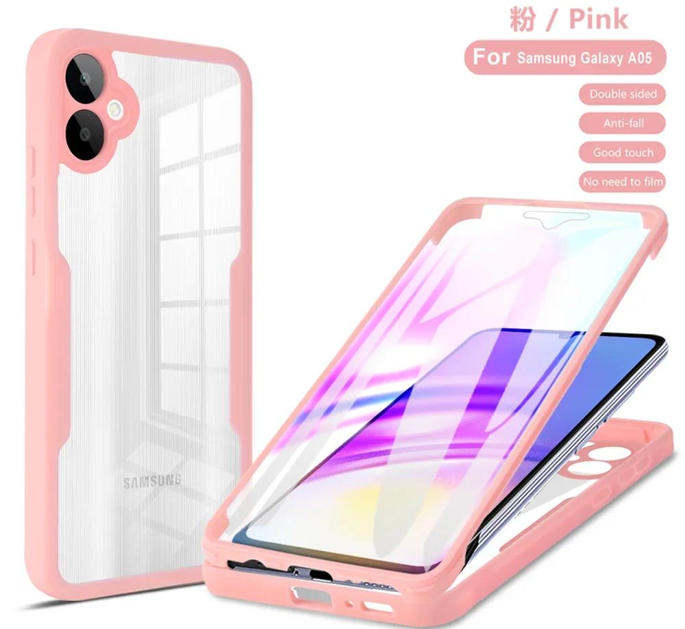 360 Full Body Double Case For Samsung S24 S23 Ultra S22 Plus S21 FE A55 A35 A25 A15 A05 A54 A34 A73 A53 A33 5G Shockproof Cover
