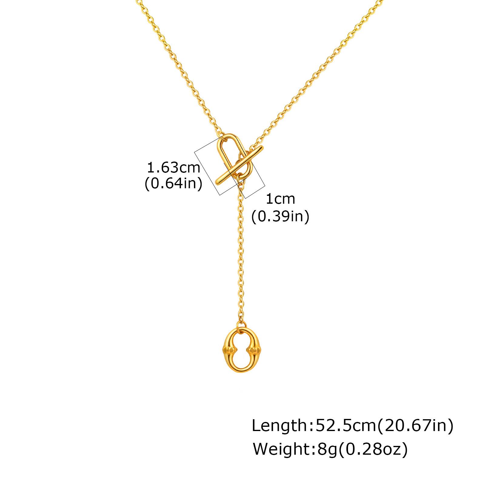 

Wind Stainless Steel Rivet Oval Accessories Ot Buckle Adjustable Necklace Women S Nc-2114 золотой