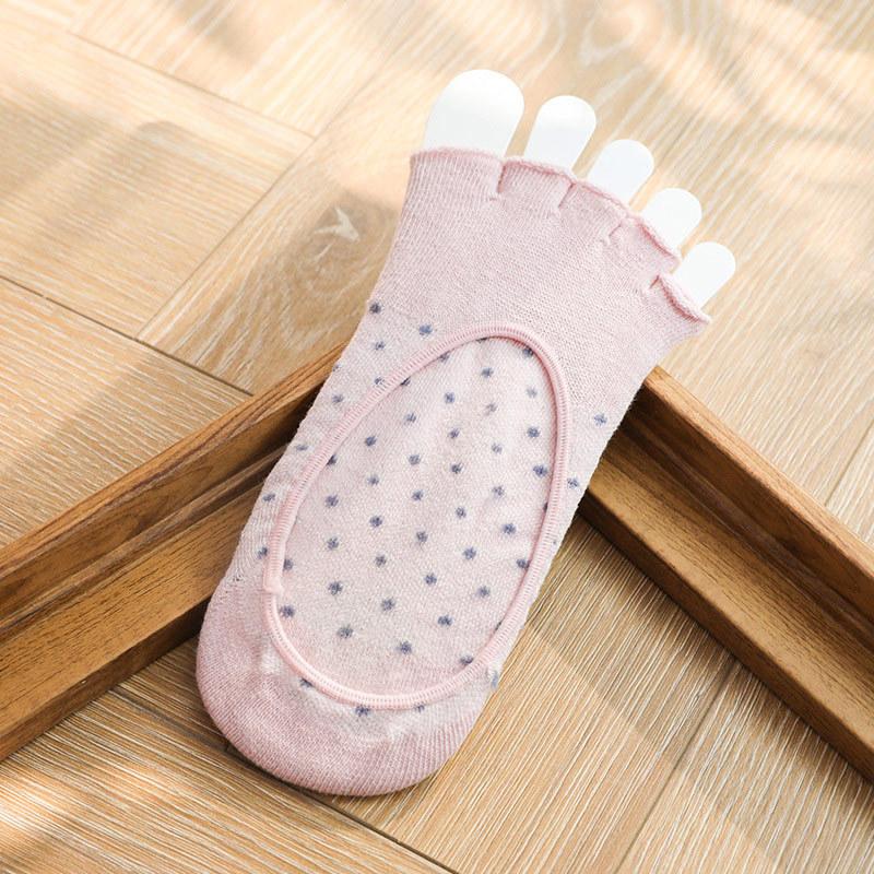 

Женские невидимые носки с открытыми пальцами, летние тонкие невидимые влагоотводящие носки-лодочки, повседневные нескользящие носки с неглубоким вырезом и пятью пальцами one size fits all розовый