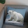 2D Polar Bear Design Cushion For Cozy Decor Pattern Cushion Cover Suitable For Sofa Bedroom Car Pillow Cover
