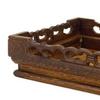Rectangular Wooden Display Stand Carved Wood Antique Furniture Decoration Crafts Ornament Base L 17x11x3.8cm