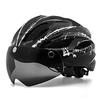sale cycling bicycle helmet with magnetic goggles and battery tail light for adult road mountain bike helmet motorcycle