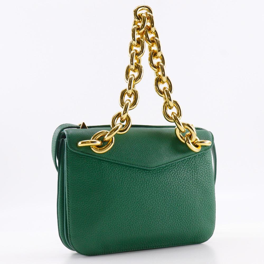 BOTTEGAVENETA Mounting Envelope Shoulder Bag 2WAYChainShoulder Green leather Women Used