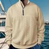 Maglione Uomo Primavera Inverno Colore Unito Maniche Lunghe Maglia Spesso Elastico Slim Fit Collo Alto Cerniera Pullover Felpa per Uso Quotidiano