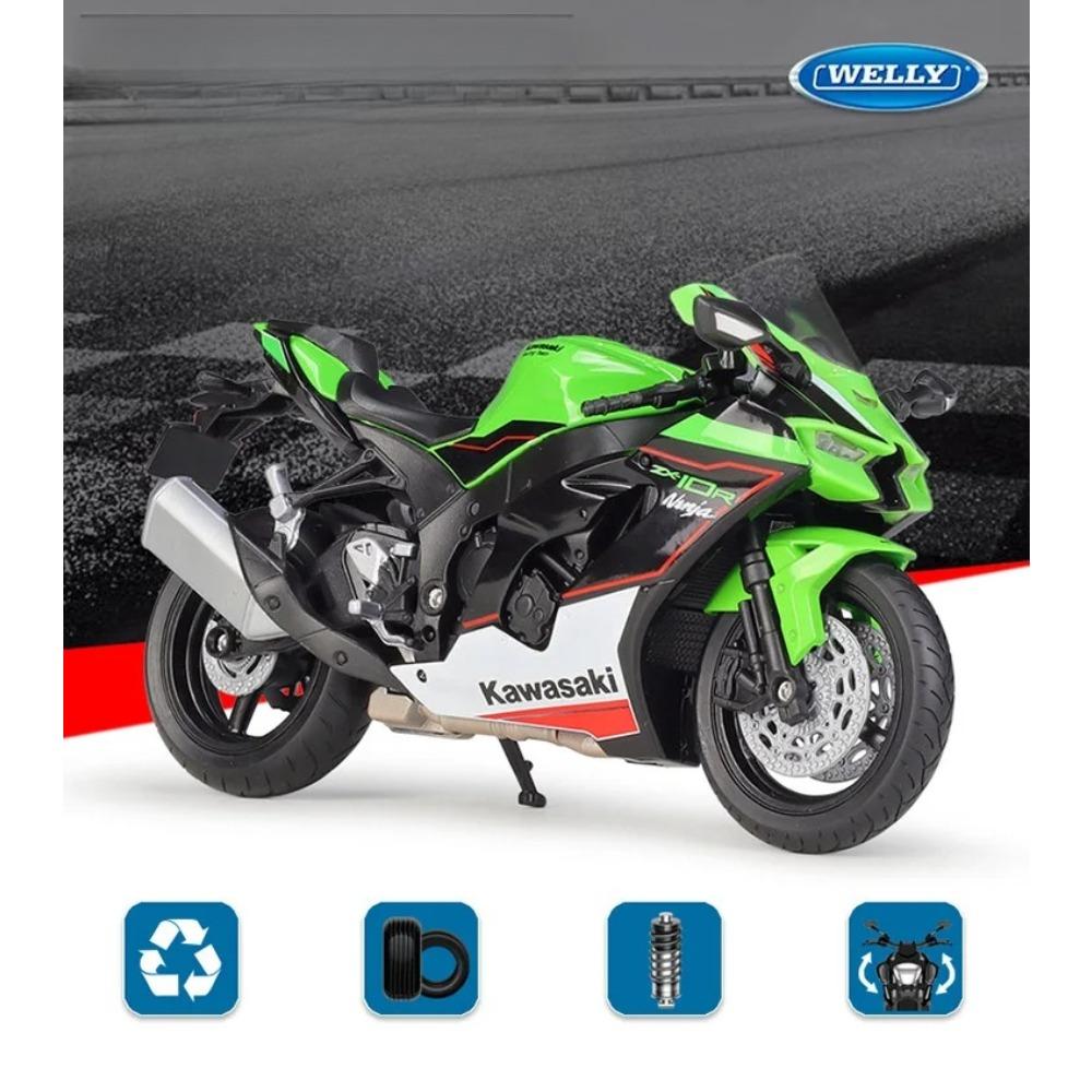 Welly 1/12 2021 Kawasaki Ninja ZX-10R Alloy Motorcycle Model Simulation Diecast Metal Scale Motorcycle Model Childrens Toy Gifts