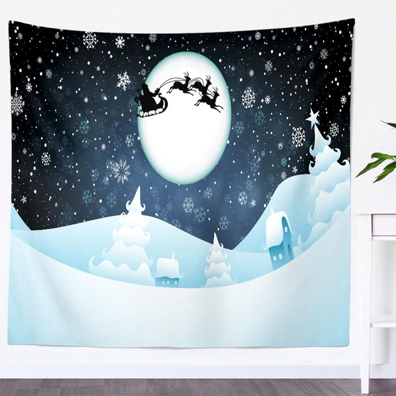 Home Decoration New Year's Eve Party Christmas Print Tapestry Background Suitable for Wall Decor Backdrop Fabric Tapiz Navideño