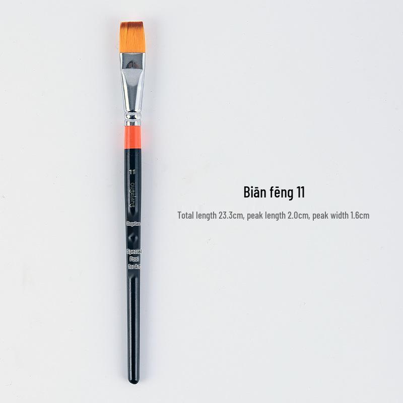 Ougelang Nylon Bristle Flat Head Gouache & Acrylic Brush Set