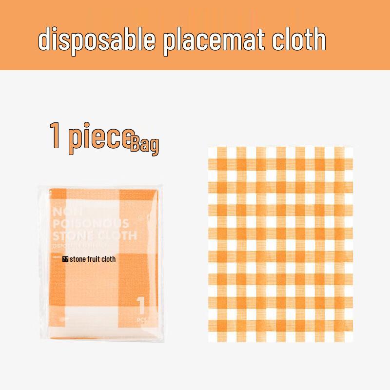 Biodegradable Disposable Table Placemats - Yellow White Plaid