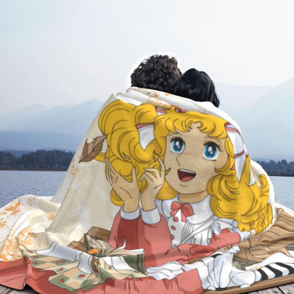 Doces doces anime cobertor anni 80 cult cor arte velo lance cobertor casa sofá impresso colchas quentes e macias