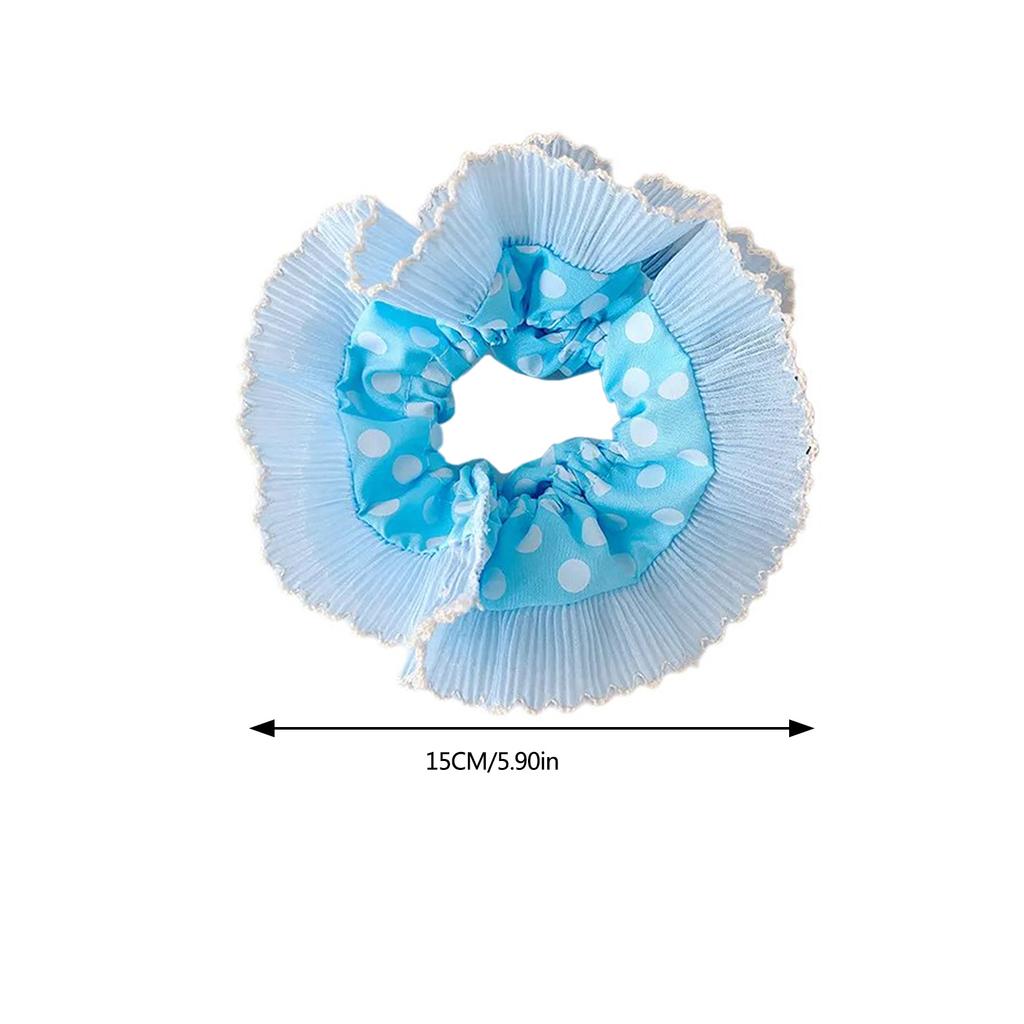 Lace Scrunchies for Women Double Layer Large Elastic Hairbands French Hair Scrunchy Bobbles Soft Hair Accessories