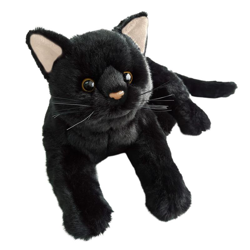 Schwarzes Katzen Plüschtier Stofftier Schwarzes Kätzchen Puppe Kissen Jungen Mädchen Weiche Spielzeuge Kinder Geburtstagsgeschenke Niedliches Plüschtier
