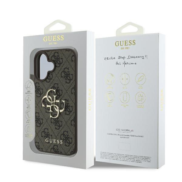Guess Guhcp16S4Gmgbr Iphone 16 6.1 Brązowy/Brown Hardcase 4G Big Logo