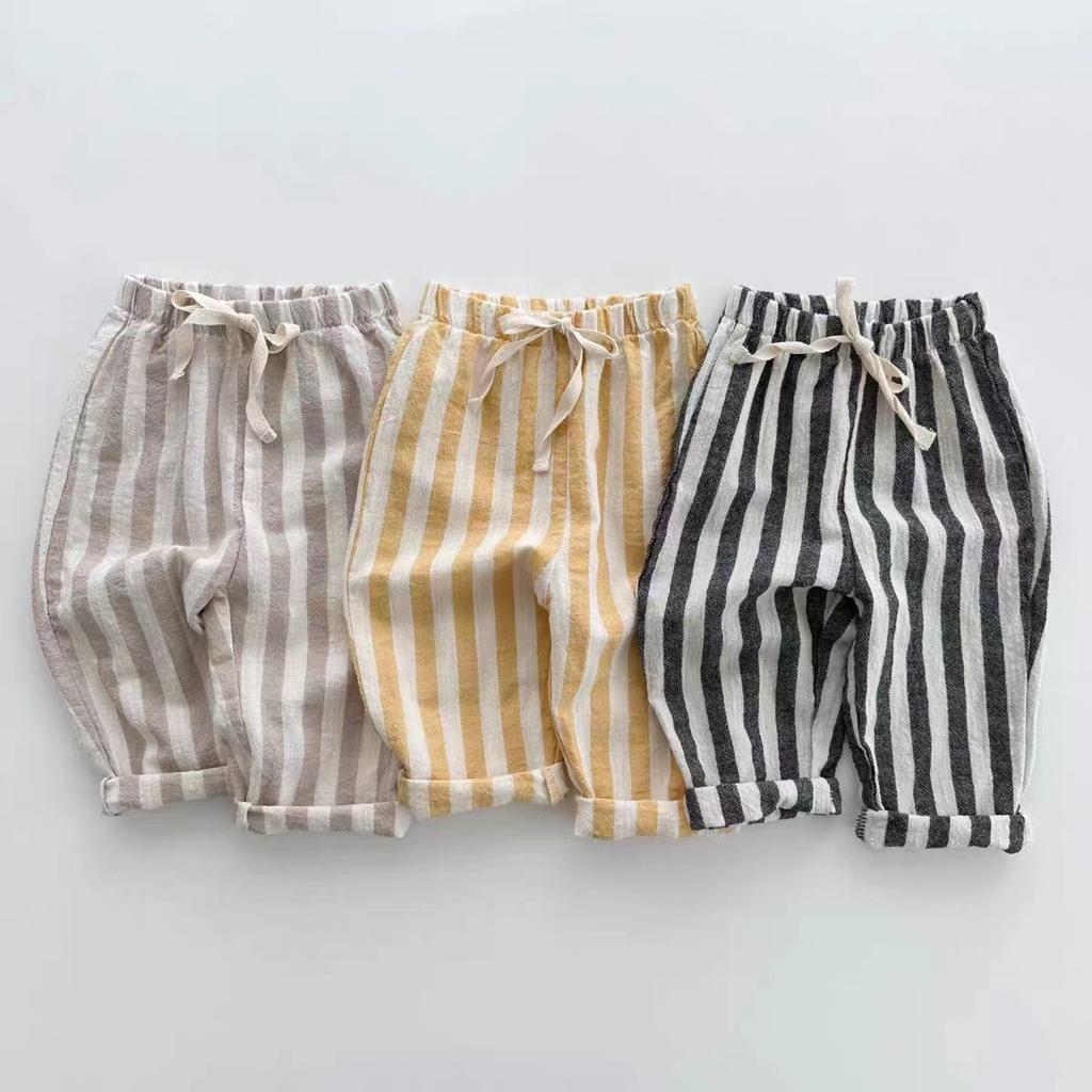 Children Clothing  Summer&Spring Kid New Soft Striped Jogger Pants Newborn Baby Loose Trousers for Toddler Boys&Girl
