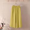 Casual Cotton Linen Wide Leg Pants For Women With Elastic Waist And Pockets For Summer Comfort