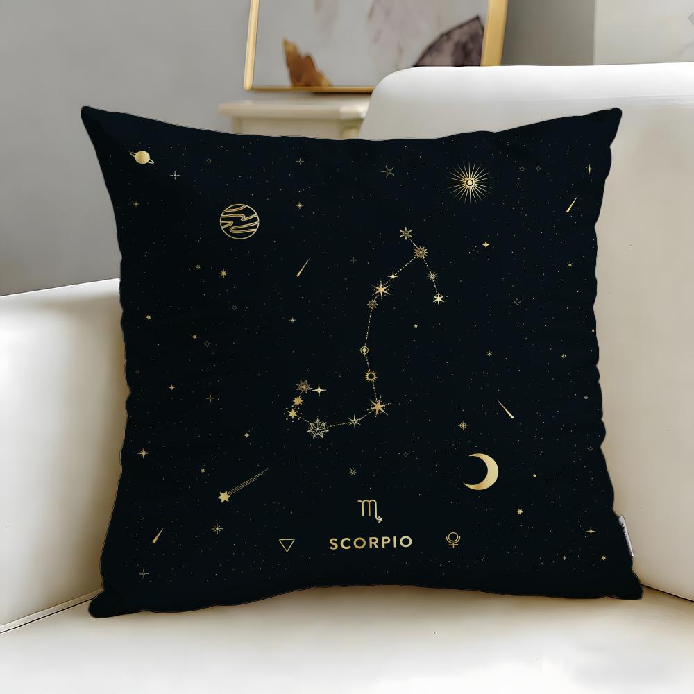 Constellation Pattern Cushion Cover Soft & Easy-Wash Pillow Case – Versatile For Couch, Bed, Travel And Office