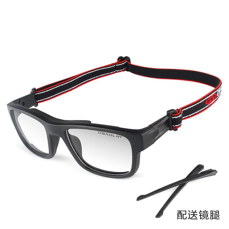 

OPOLLY Anti-impact basketball glasses Wearing goggles Two pairs of outdoor sports glasses with prescription lenses L014 Black sand color