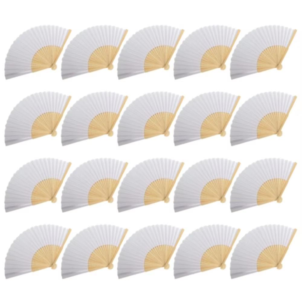1-50PCS Bamboo Folding Fan Solid Color DIY Drawing Painting Fan Handheld Folded Fan for Home Dancing Party Wedding Decoration