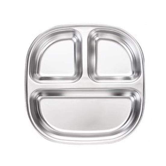Stainless Steel Dinner Plate for Kids Cartoon Design Divided Tray Food-Grade Safe Durable Children Compartment Serving Snack Dishes