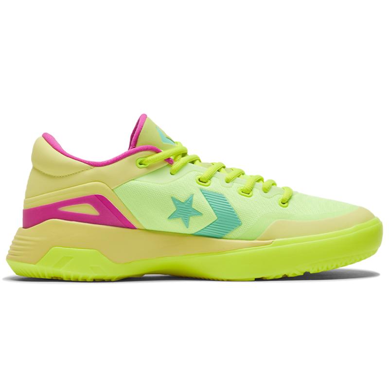 Converse G4 Round-toe Lace-up Mesh Low-Top Practical Basketball Shoes Unisex Yellow Pink