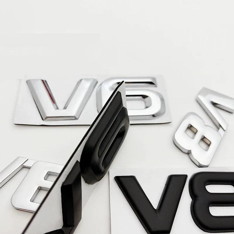 3D Metalinis V6 V8 Logotipas Automobilio Variklio Ekranas Emblema Ženklelis Lipdukai Dekoratyviniai Lipdukai Toyota BMW Benz Honda Mazda Automobilių Aksesuarai