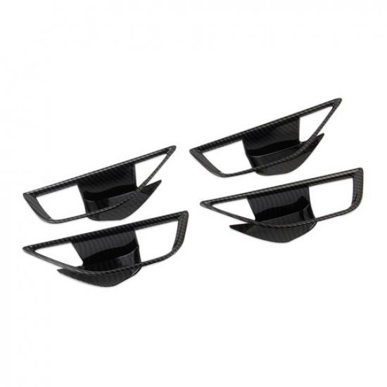 Carbon Fiber Style Interior Door Handle Bowl Cover Trim For Subaru Crosstrek