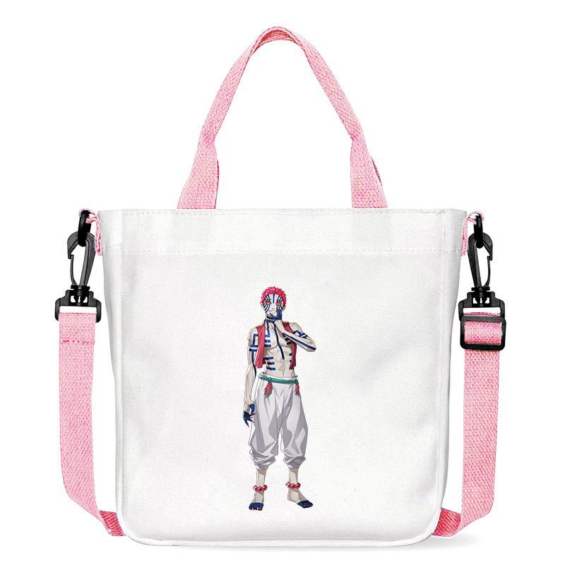 Japan Cartoon Comics Akaza Demon Slayer Print Canvas Shoulder Bag Women's Commuter Bag Handbag 7553