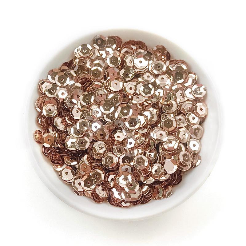 6MM Round Curved PVC Sequins with Middle Hole and Hexagonal Beads for Sewing