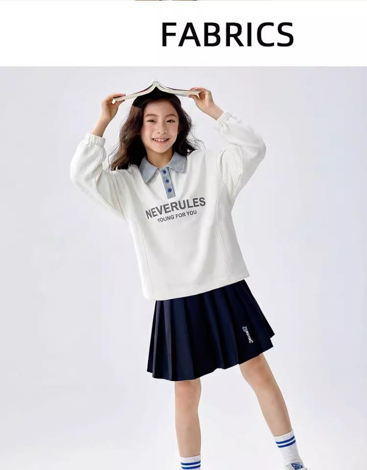 Girls' 2026 Spring/Autumn Sweatshirt & Pants Set - Stylish Two-Piece Outfit for Big Kids