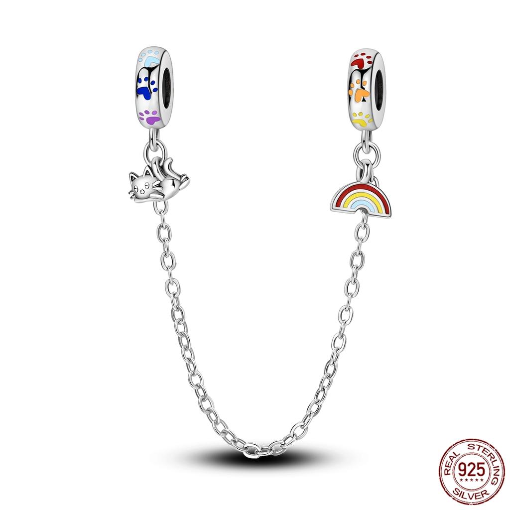 Copper Stars Moon Sun Clover Safety Chains Pendant Charms Beads Fit Original Bracelets Diy Jewelry Gift For Women