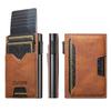 EUCAGR Card Slot Wallet  Faux Leather Card Box Pressing The Button Automatically Ejects The Card Magnetic card case