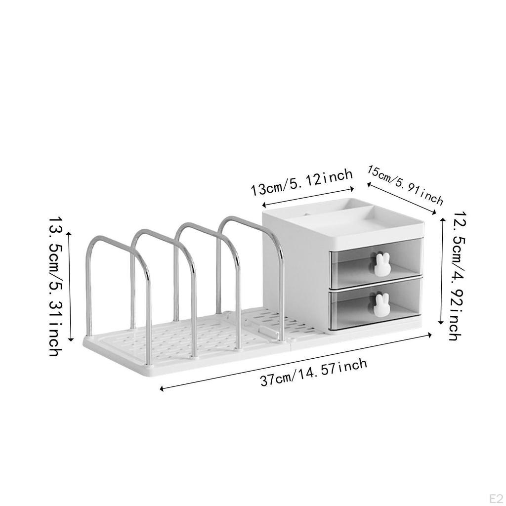 2-Drawer Desk Organizer, Large Capacity, for Office, Pens, Books, And Mail.