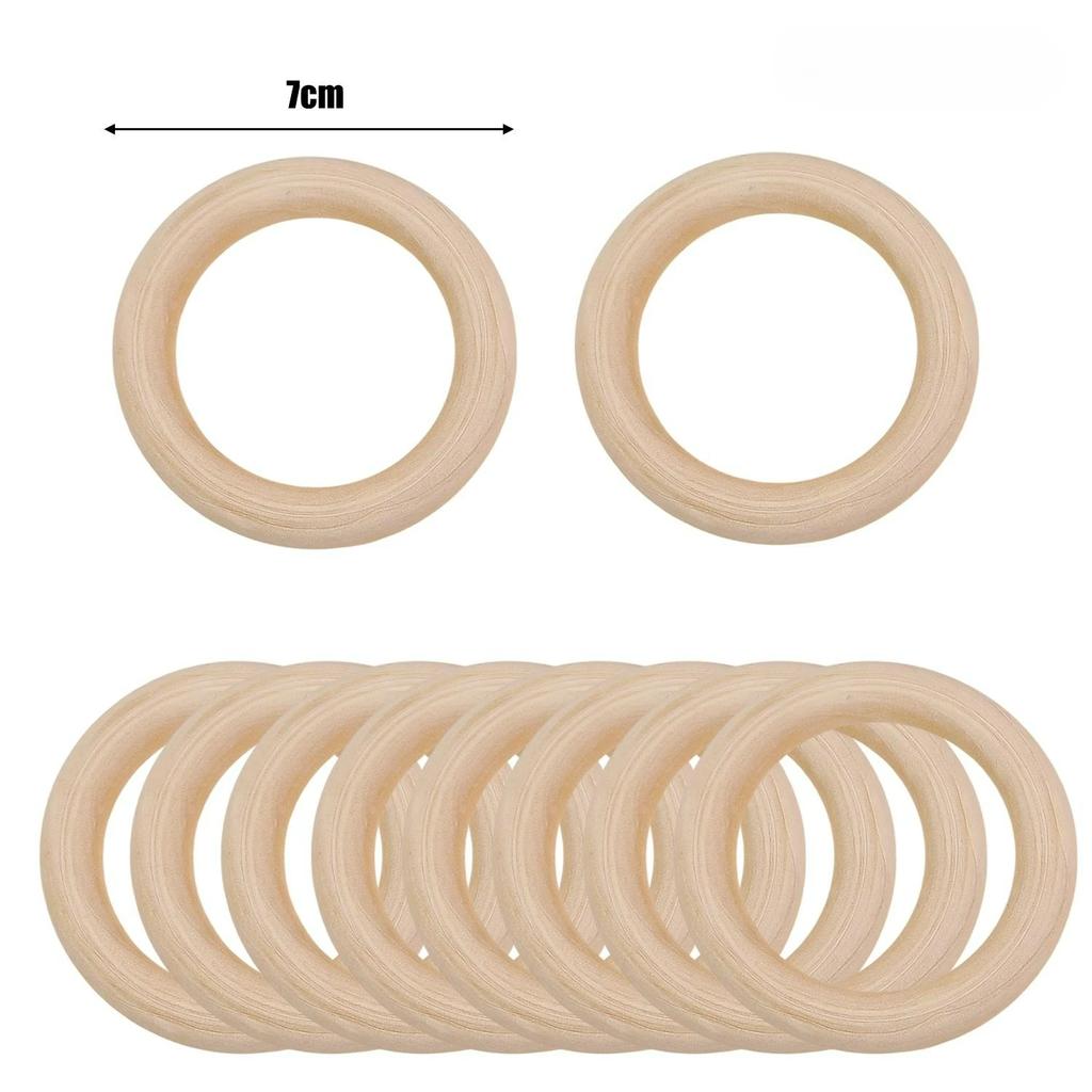 Wooden Rings For Crafts Supplies Unfinished Wood Circles Ring DIY Pendant Connectors Jewelry Making Handmade Ornaments Wholesale