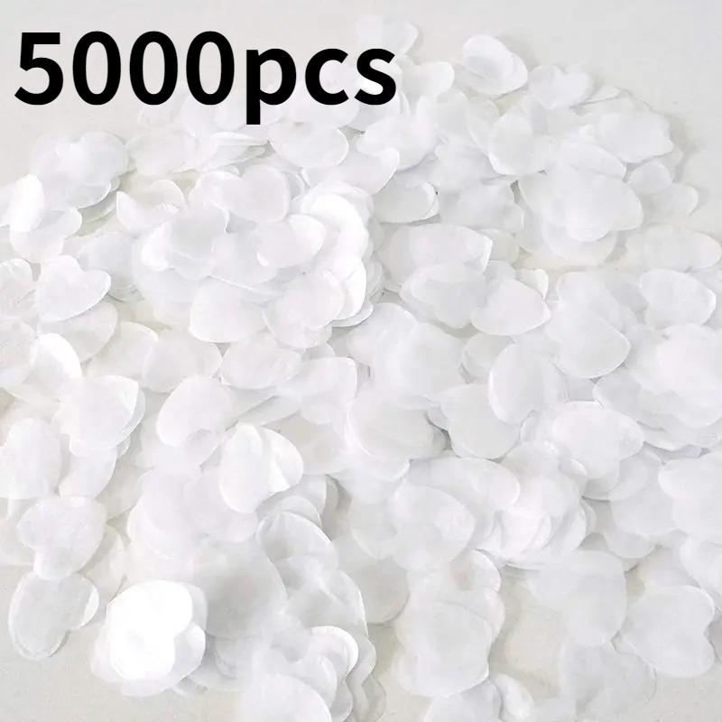 5000pcs Wedding Celebration Banquet Table Decoration with White Heart-shaped Confetti 0.98 Inches 30g