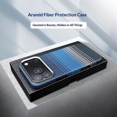 For iPhone 17 Pro Max Case Gradient Aramid Fiber Magnetic Phone Cover with Metal Lens Frame Compatible with MagSafe