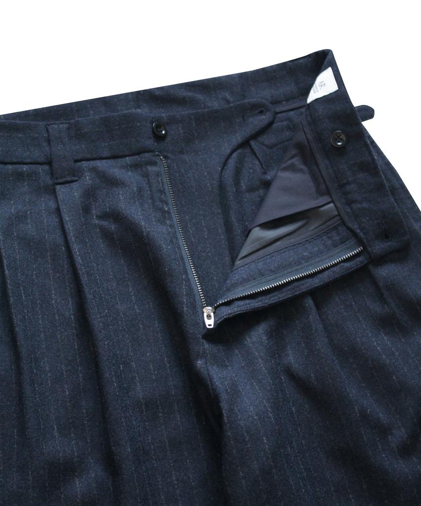 Digeule Wat Pants Wool Stripe Dark Navy