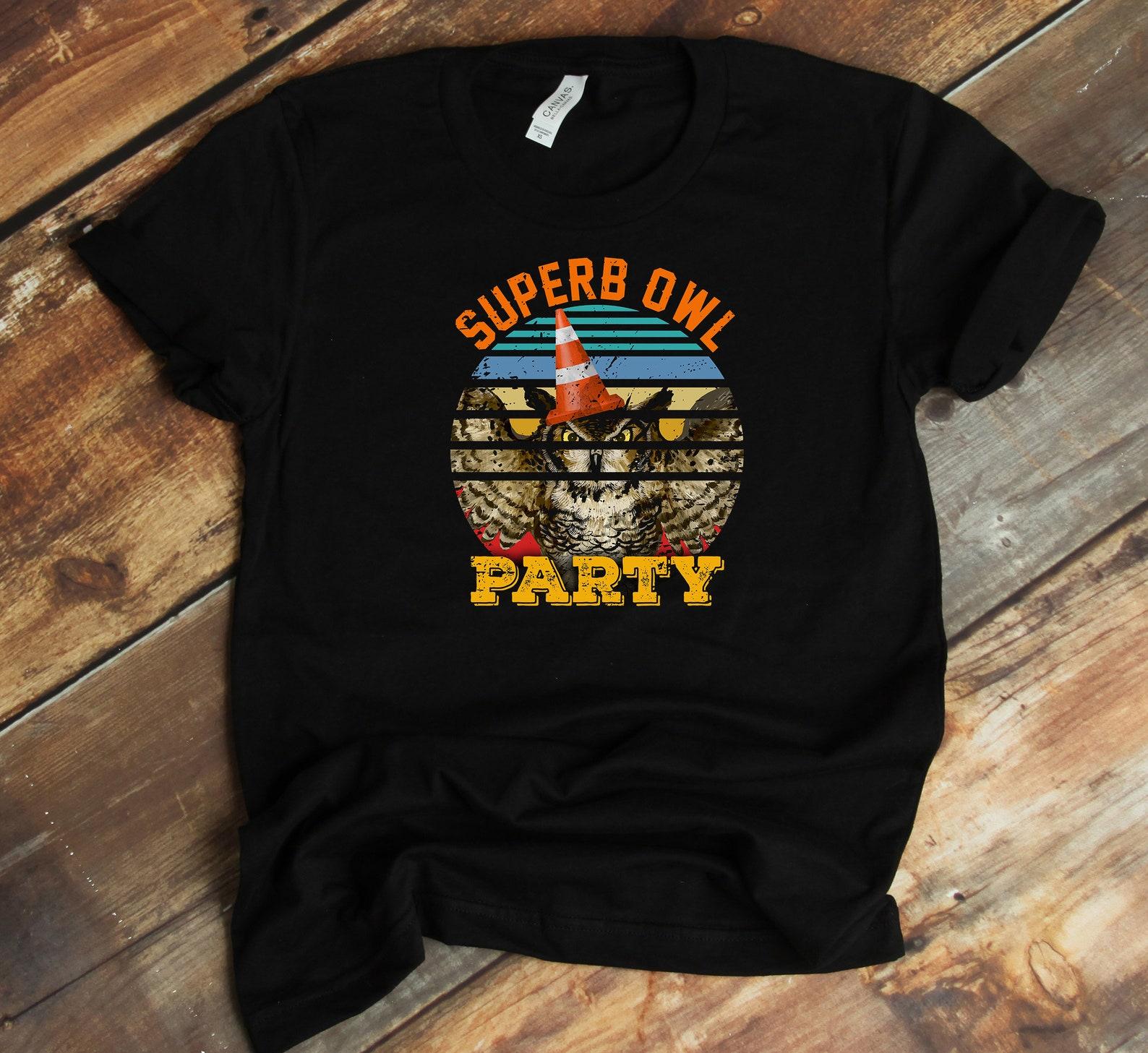 Game Night T-Shirt - Football Lover - Superb Owl Party Retro Traffic Cone Funny Owl Lover M
