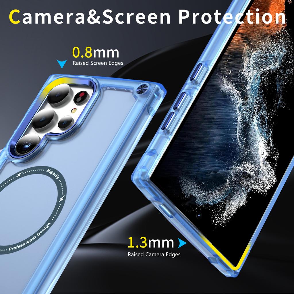 For Samsung Galaxy S25 Ultra Case Skin Touch TPU+PC Phone Cover Compatible with MagSafe