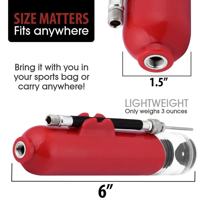8 Inch Ball Air Pump Portable Multi-function Hand Pump With Needles Nozzles For Basketball Football