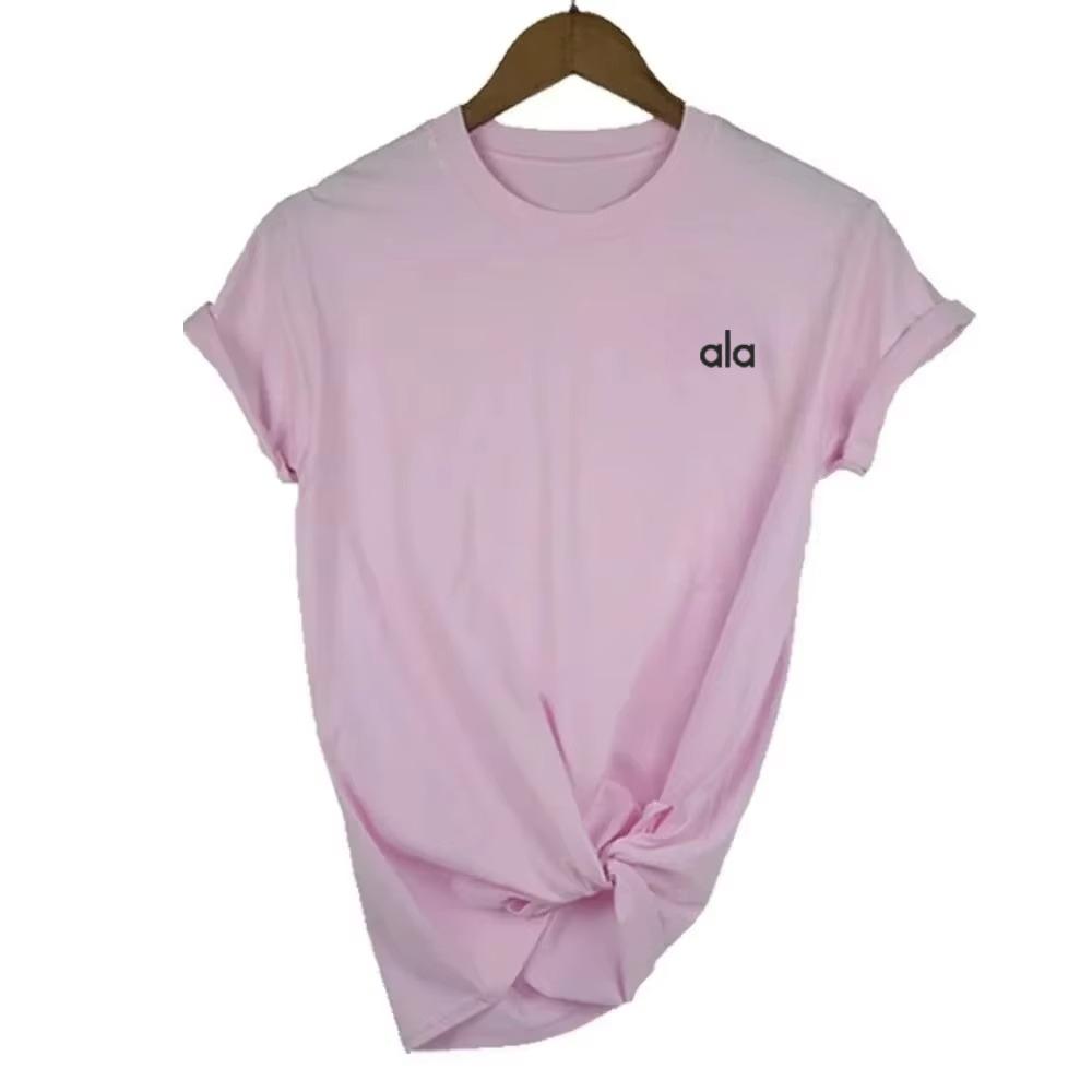 American Ala Sports Yoga Simple Summer Women's Fashion Casual Wear Commuting Versatile Short-sleeved Cotton Plus Size T-shirt
