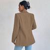 Women Suit Coat Lapel Long Sleeve Open Front Unbuttoned Placket Suit Jacket Single Color Comfortable Fit Fit Business Outwear