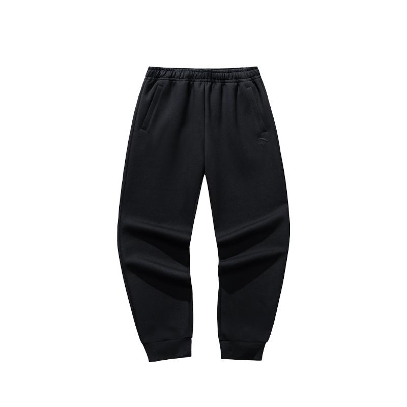 Anta Lifestyle Series Womens Long Pants 2025 Autumn Knitted Sports Pants Women Bottoms Basic-Black 962538304-1