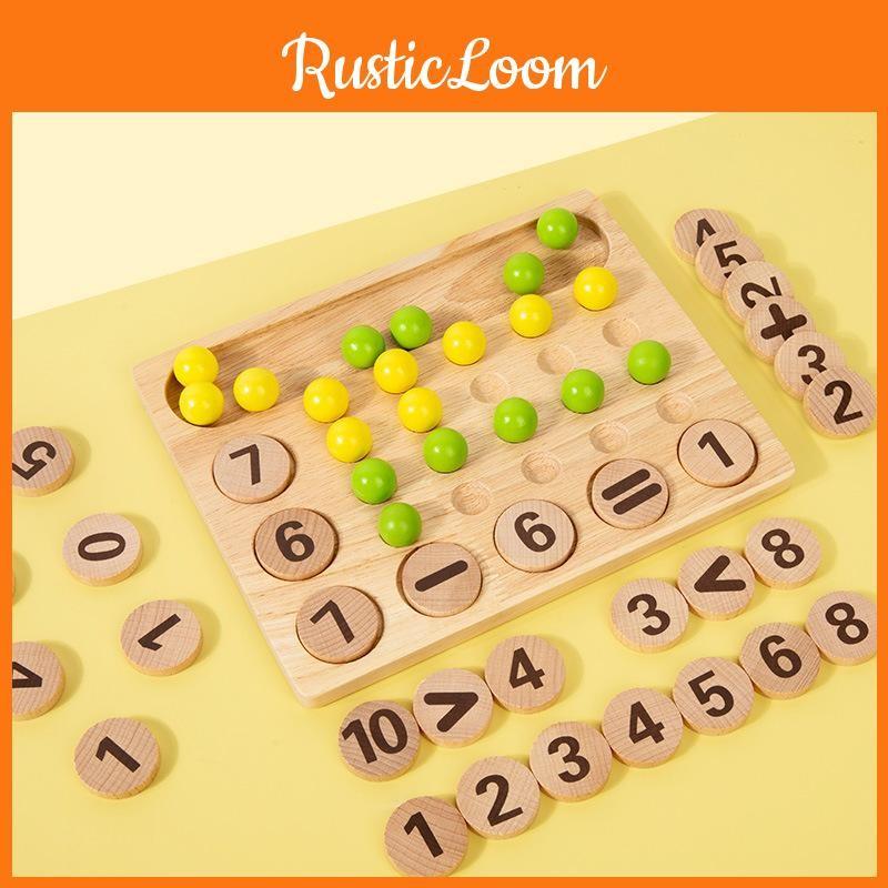 Math Number Wooden Calculation Cognition Block Game Board Children Toy Puzzle