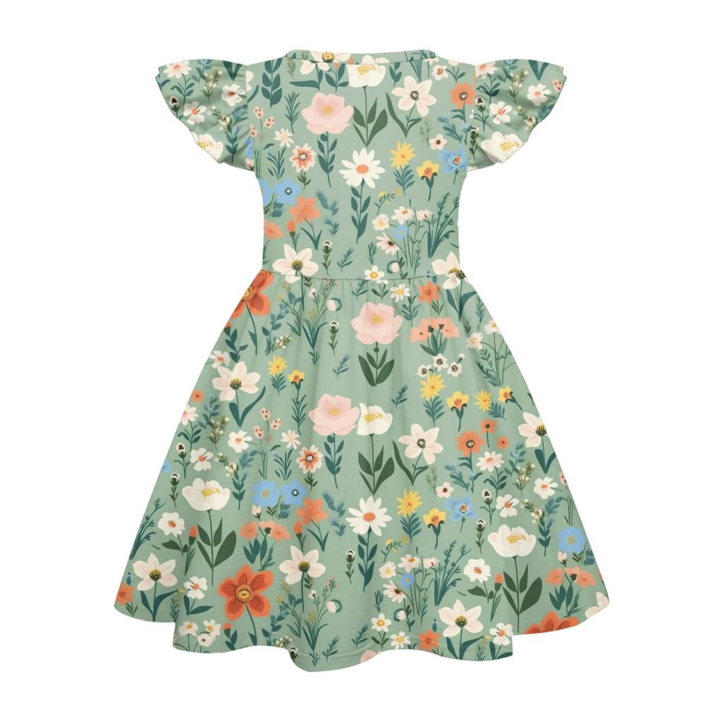 Girls' Summer Princess Dress , A,Line T,Shirt Dress Easter Day