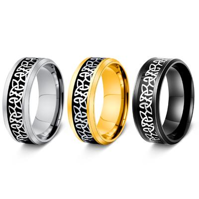 1/8mm Titanium Steel Celtic Trinity Knot Ring for Men Durable Stylish Unisex Jewelry Gift