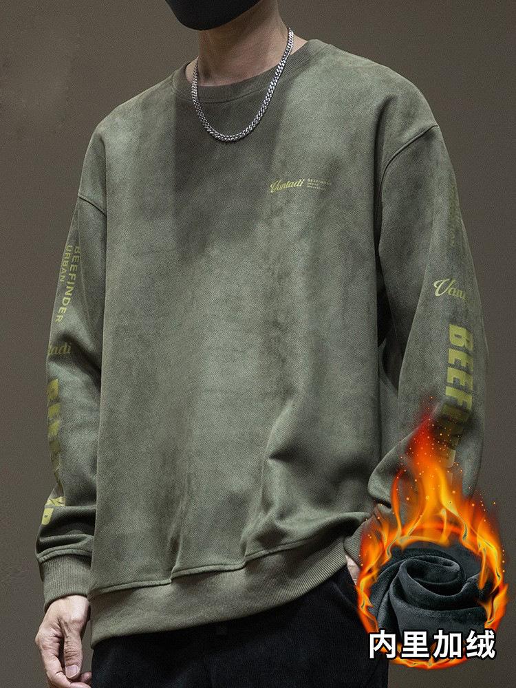 Американский замшевый свитер мужской весенне-осенний свободный большой — фото 10